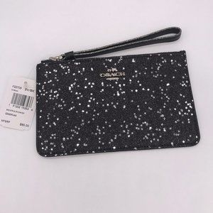 Coach Small Canvas Wristlet w/ Glitter Star Print
